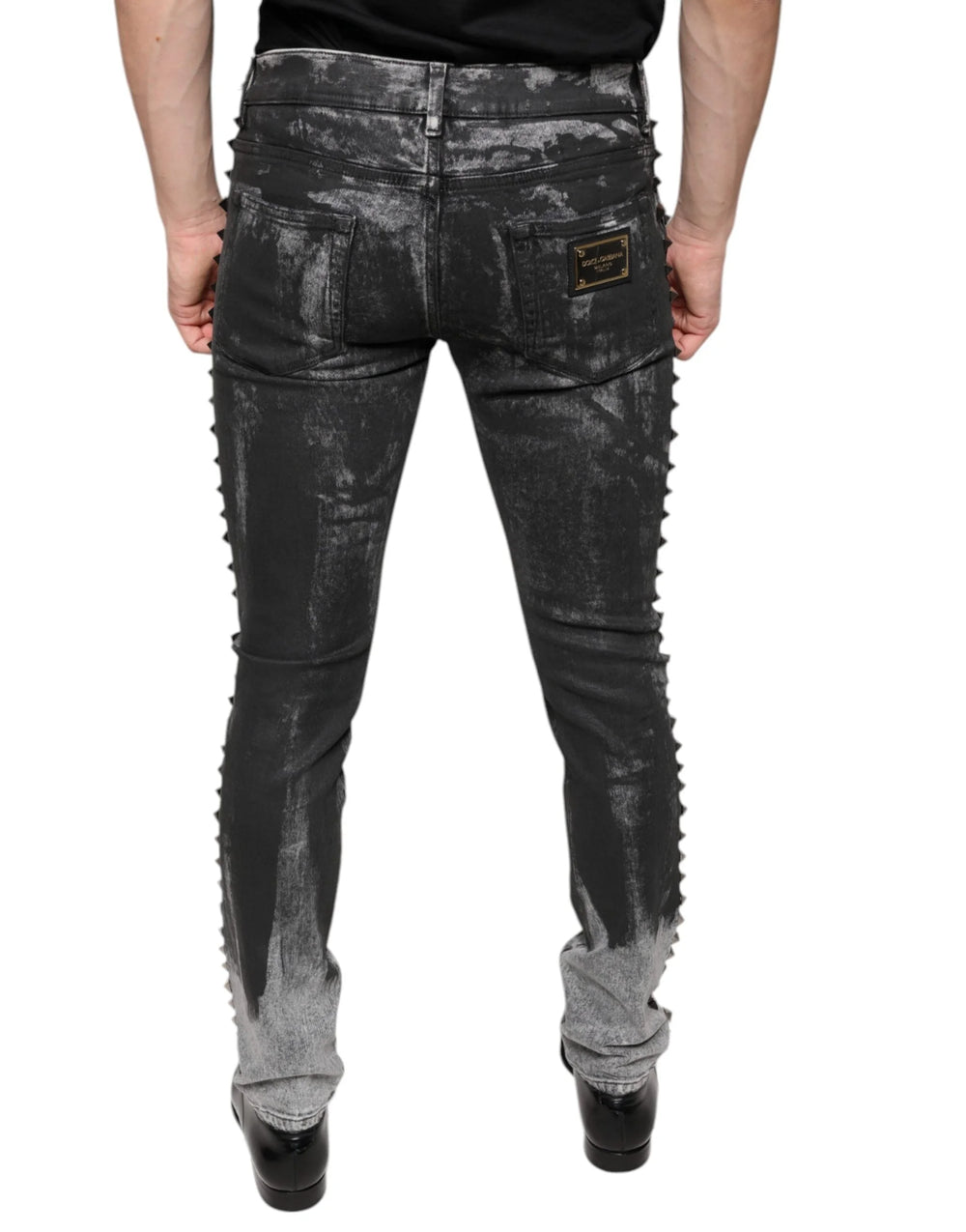 Dolce & Gabbana Black Embellished Cotton Skinny Denim Jeans - IT48 | M - Jeans