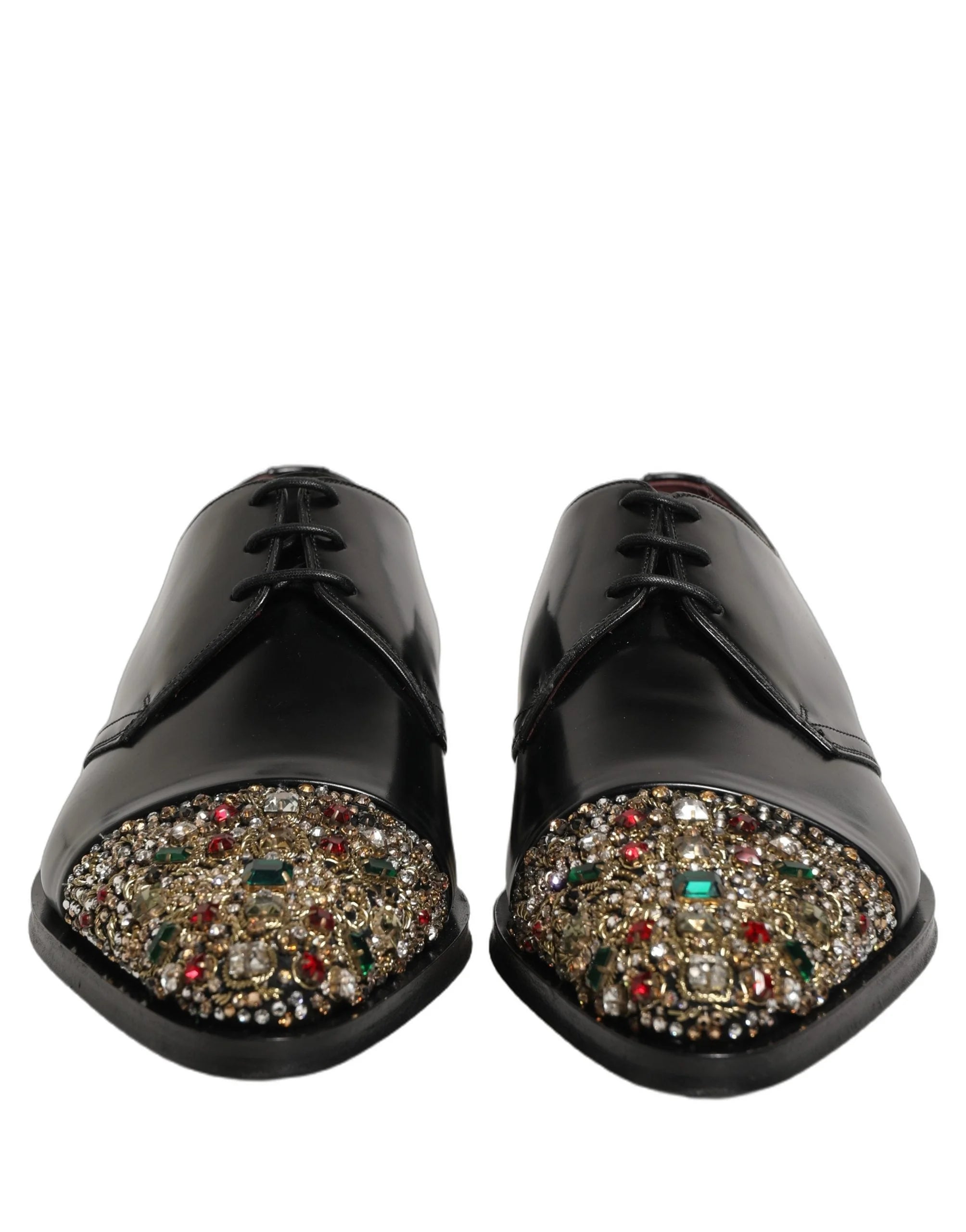 Dolce & Gabbana Black Embellished Derby Dress Formal Shoes - EU44/US11