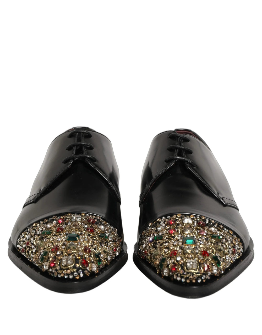 Dolce & Gabbana Black Embellished Derby Dress Formal Shoes - EU44/US11