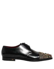 Dolce & Gabbana Black Embellished Derby Dress Formal Shoes - EU44/US11