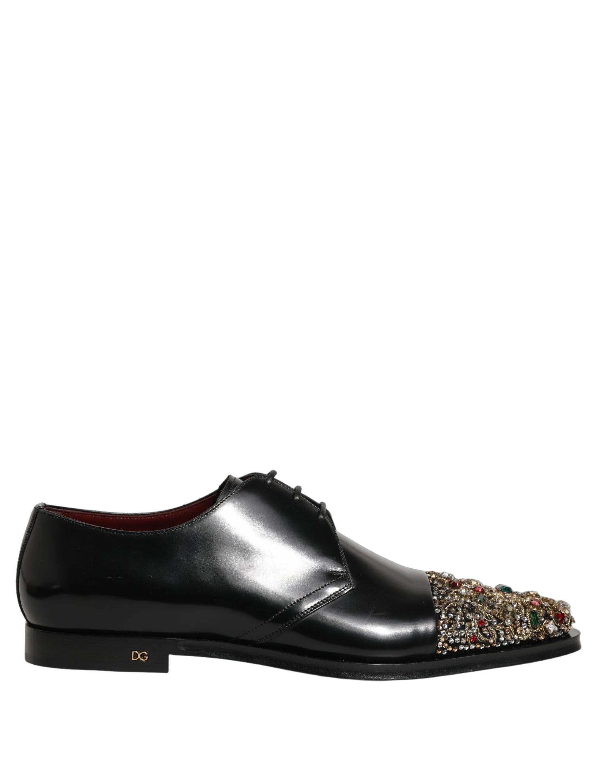Dolce & Gabbana Black Embellished Derby Dress Formal Shoes - EU44/US11