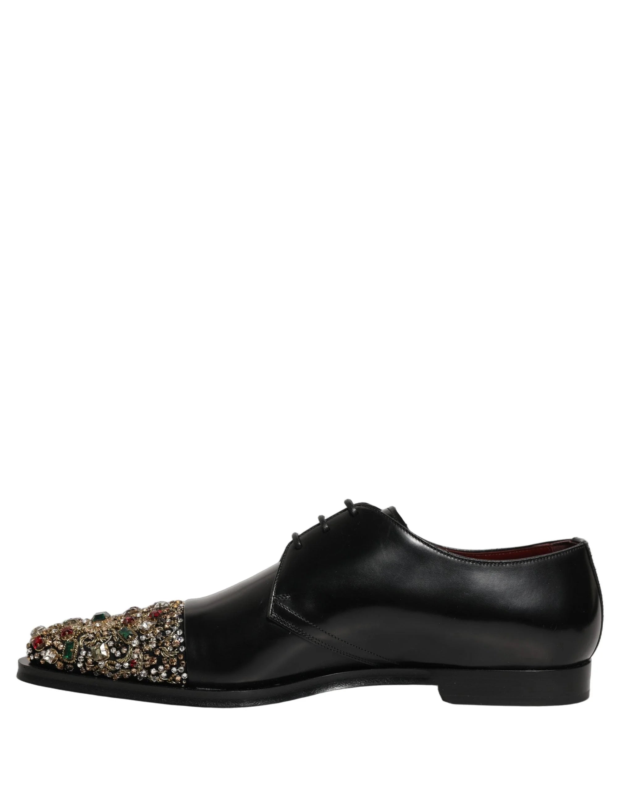 Dolce & Gabbana Black Embellished Derby Dress Formal Shoes - EU44/US11
