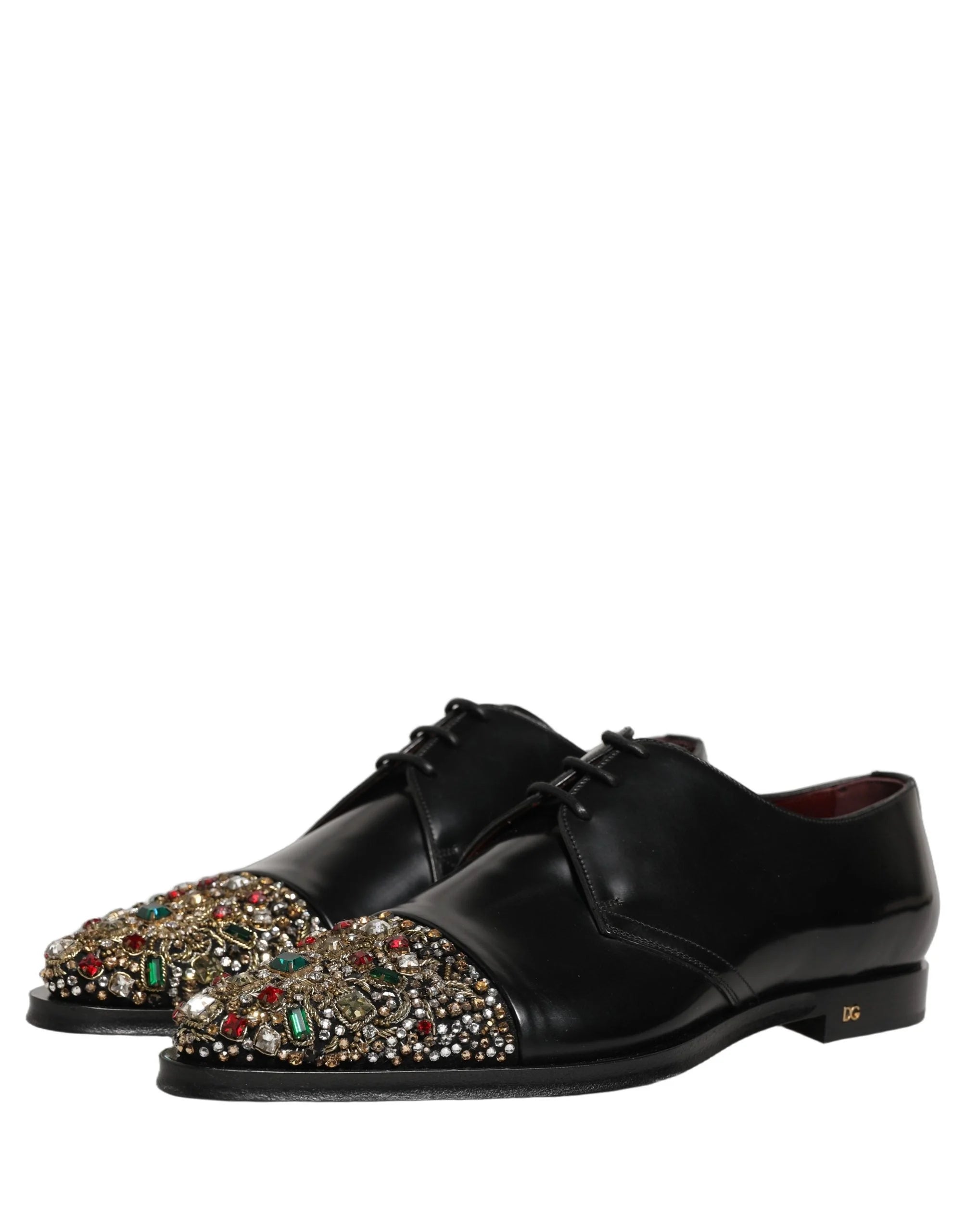 Dolce & Gabbana Black Embellished Derby Dress Formal Shoes - EU44/US11