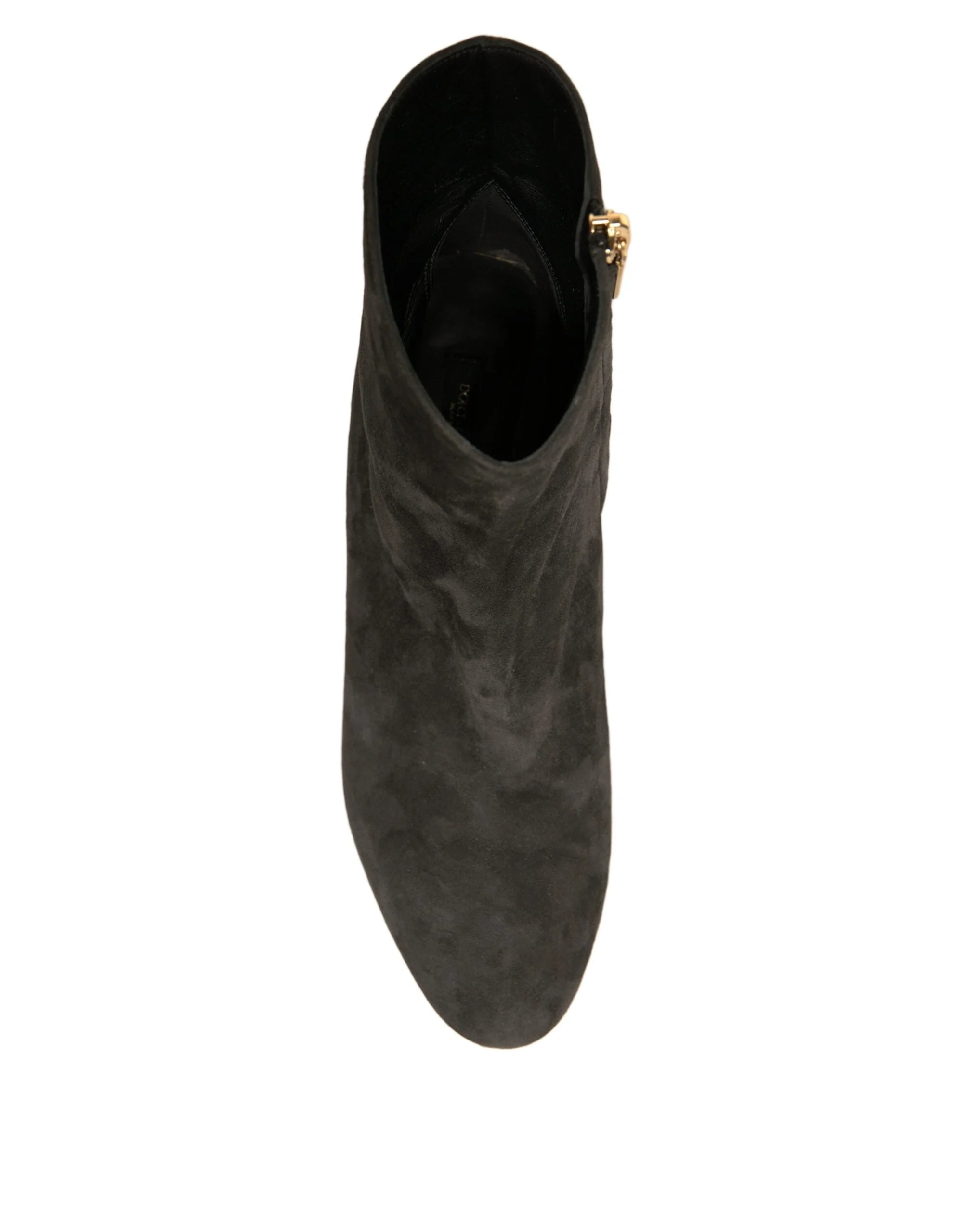 Dolce & Gabbana Black Embellished Heel Ankle Boots Shoes - EU39/US8.5