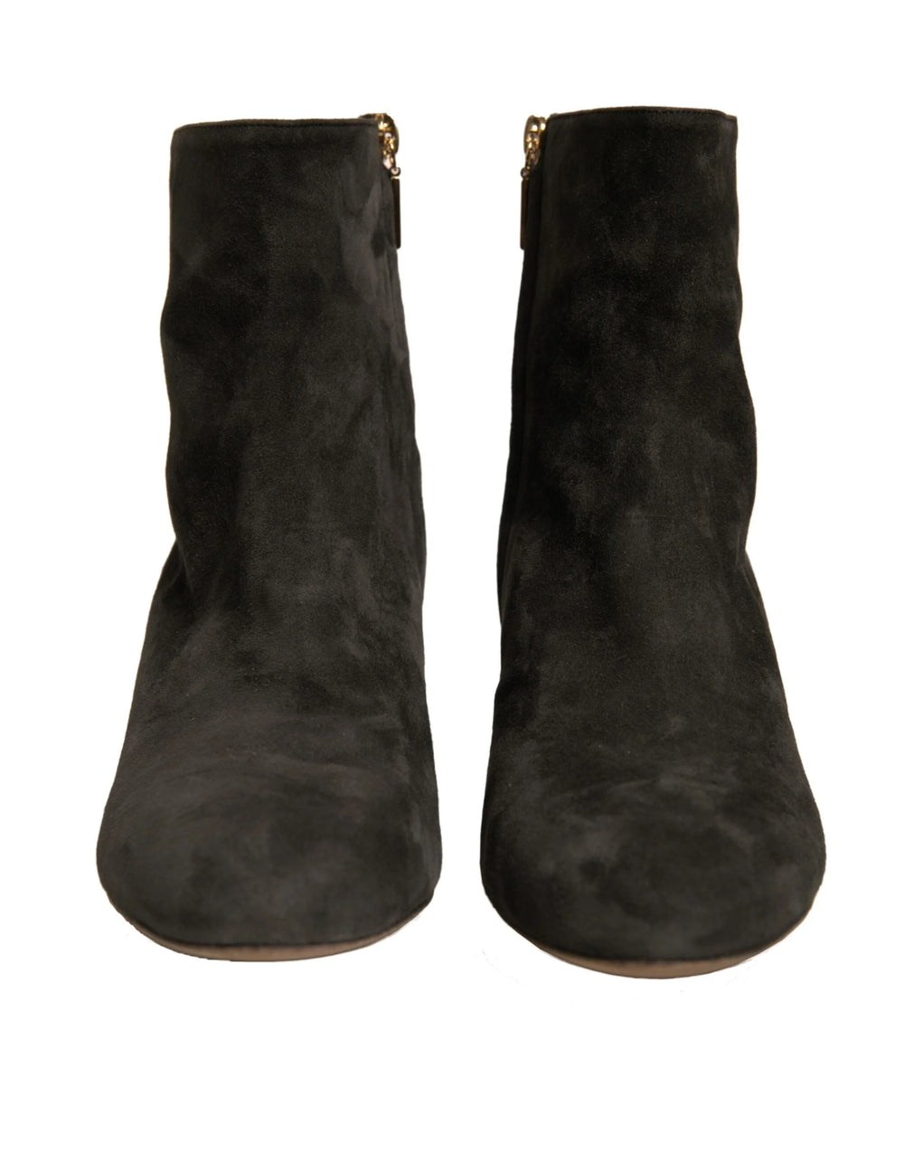 Dolce & Gabbana Black Embellished Heel Ankle Boots Shoes - EU39/US8.5
