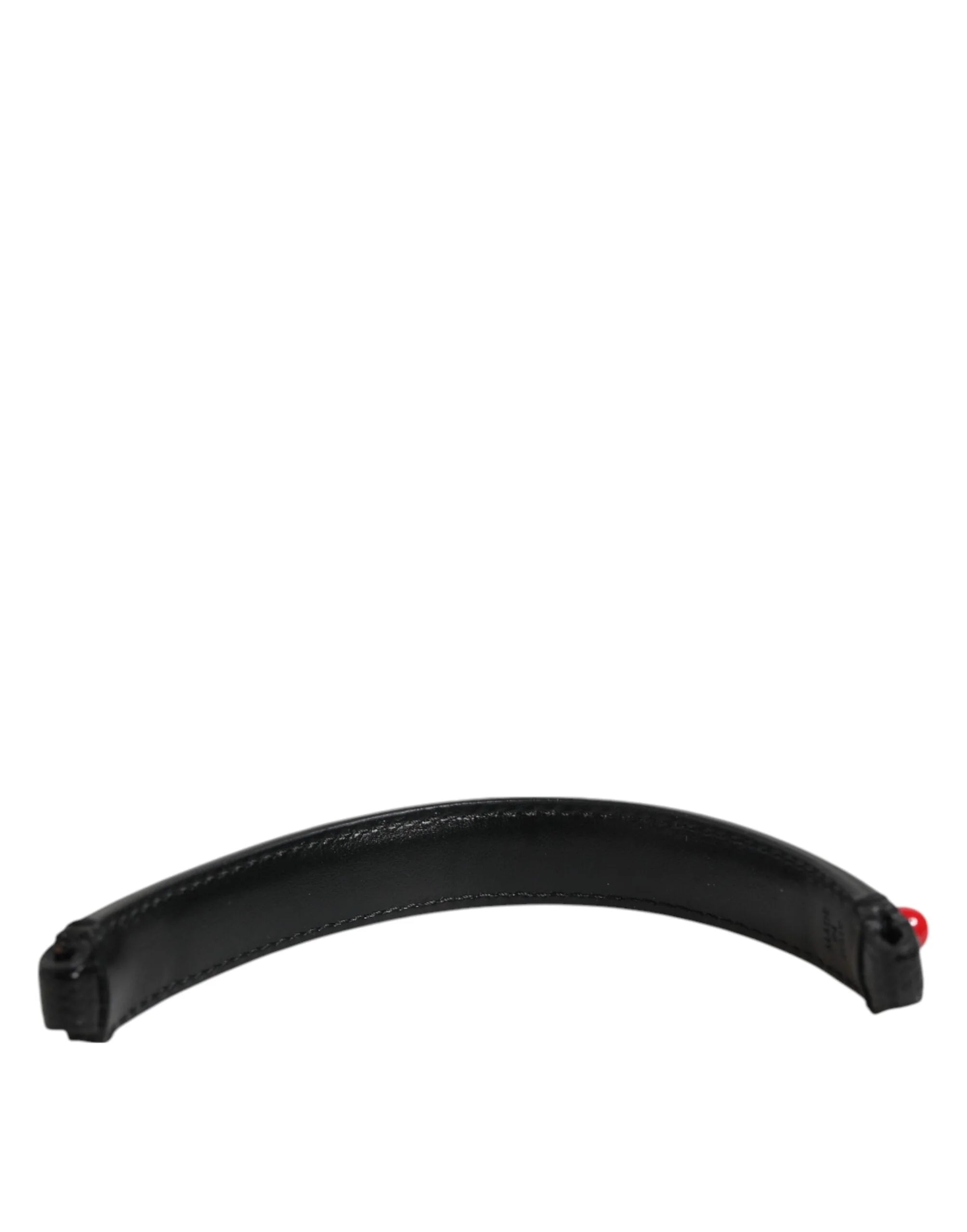 Dolce & Gabbana Black Embellished Leather Bag Handle Women Shoulder Strap - Handbag & Wallet Accessories