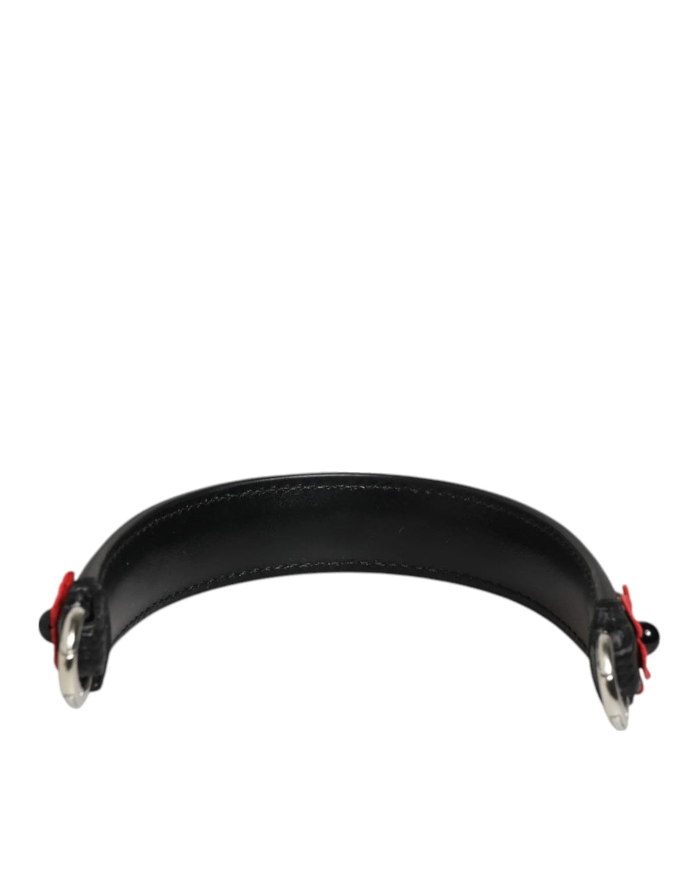 Dolce & Gabbana Black Embellished Leather Bag Handle Women Shoulder Strap - Handbag & Wallet Accessories