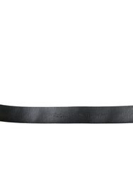 Dolce & Gabbana Black Embellished Leather Engraved Buckle Belt - Belts
