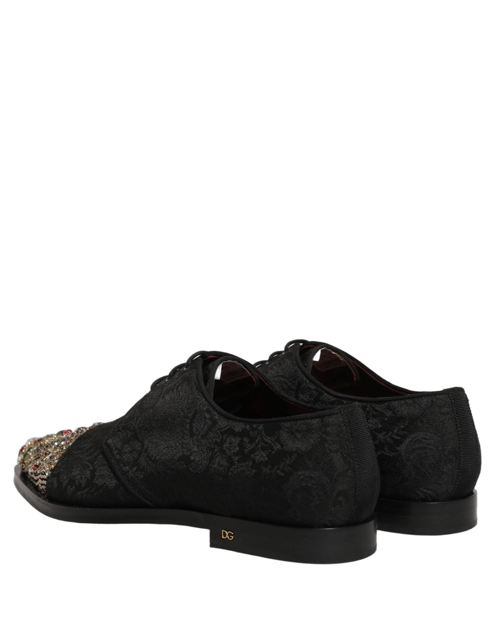 Dolce & Gabbana Black Embellished Men Derby Dress Formal Shoes - EU44/US11