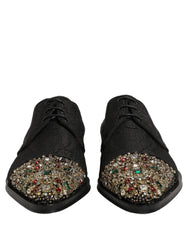 Dolce & Gabbana Black Embellished Men Derby Dress Formal Shoes - EU44/US11