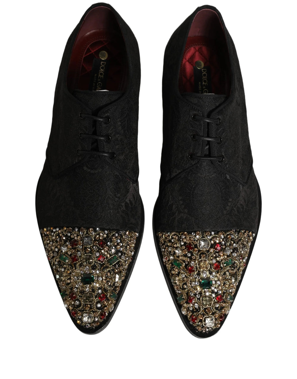 Dolce & Gabbana Black Embellished Men Derby Dress Formal Shoes - EU44/US11