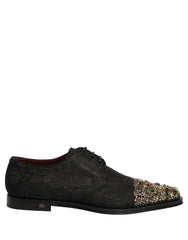 Dolce & Gabbana Black Embellished Men Derby Dress Formal Shoes - EU44/US11