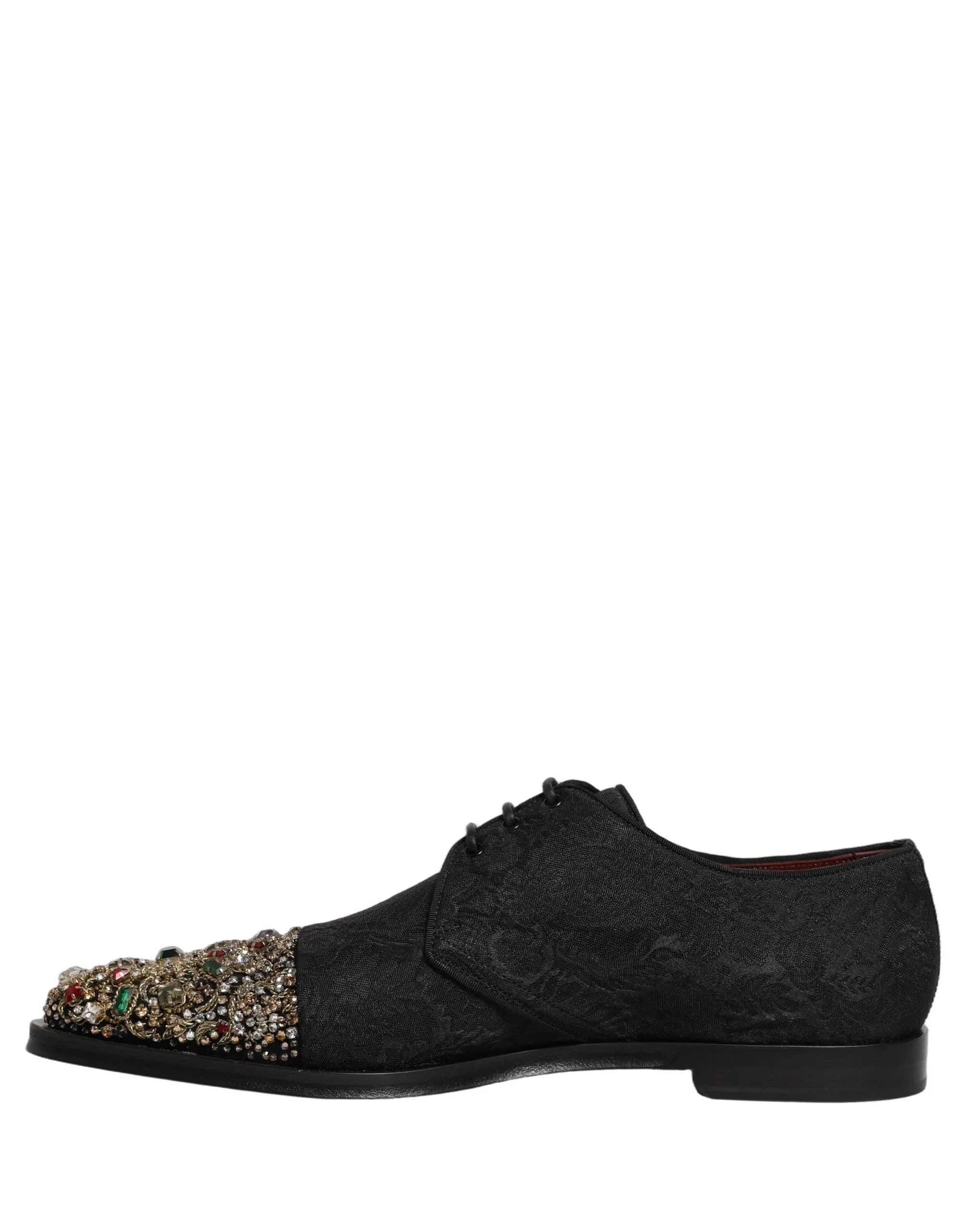 Dolce & Gabbana Black Embellished Men Derby Dress Formal Shoes - EU44/US11