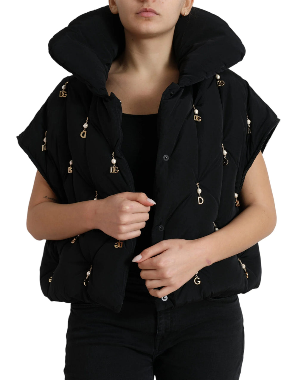 Dolce & Gabbana Black Embellished Quilted Shell Bomber Jacket - IT42|M - Puffer Jackets