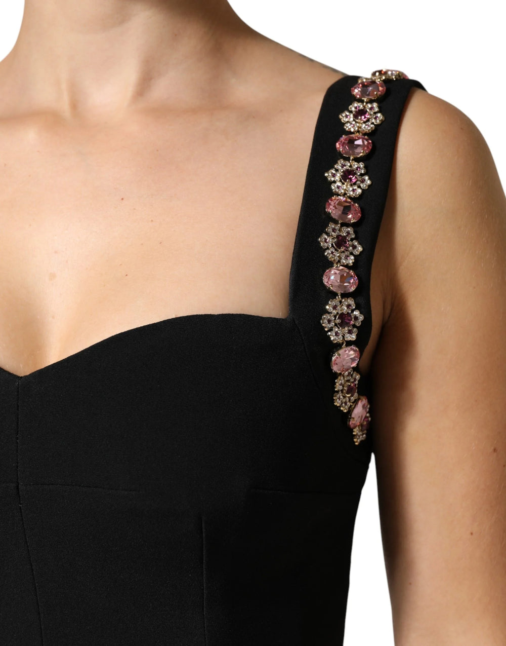 Dolce & Gabbana Black Embellished Sheath MermaidGown Dress