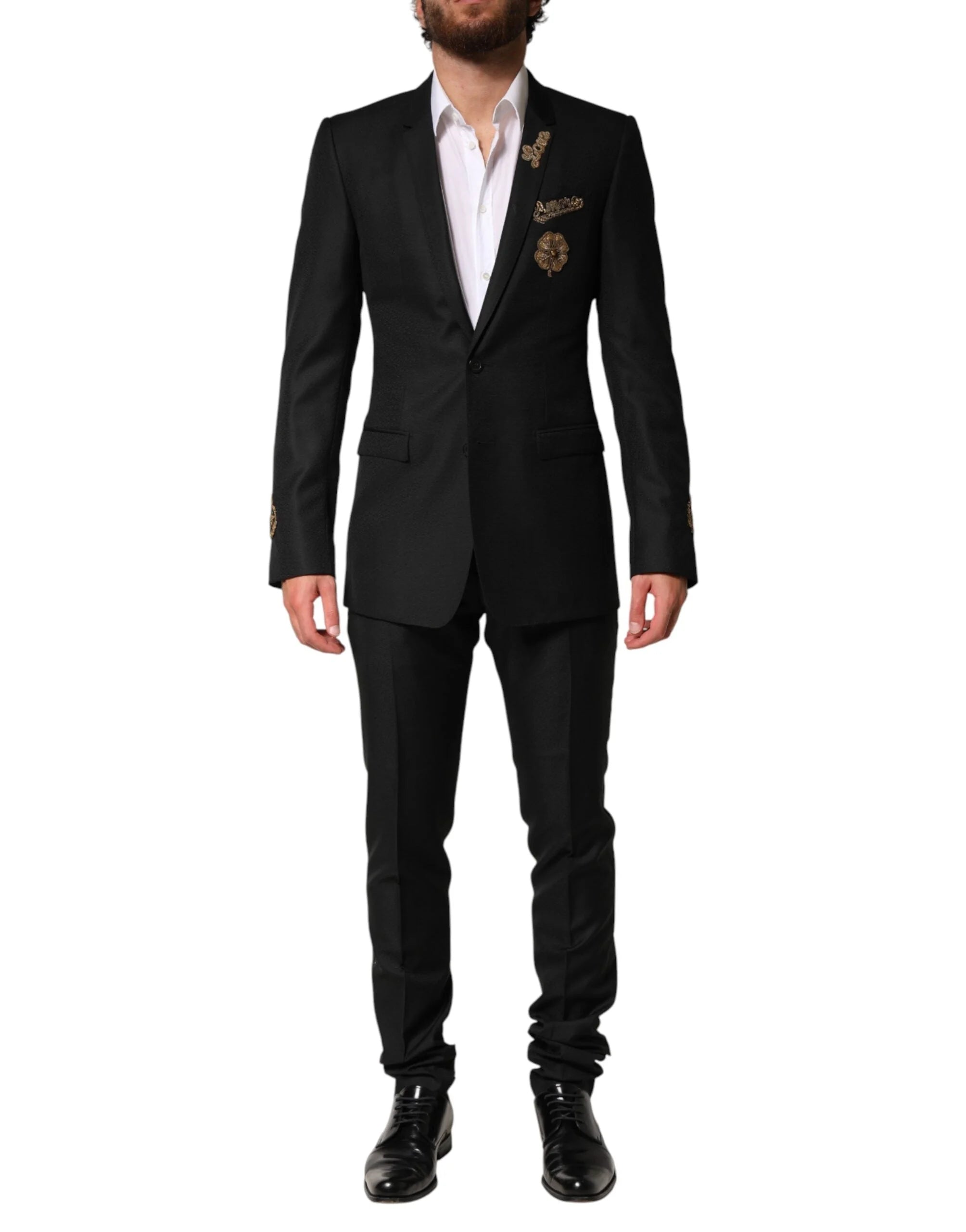 Dolce & Gabbana Black Embellished Single Breasted 2 Pc Suit - IT44 | XS