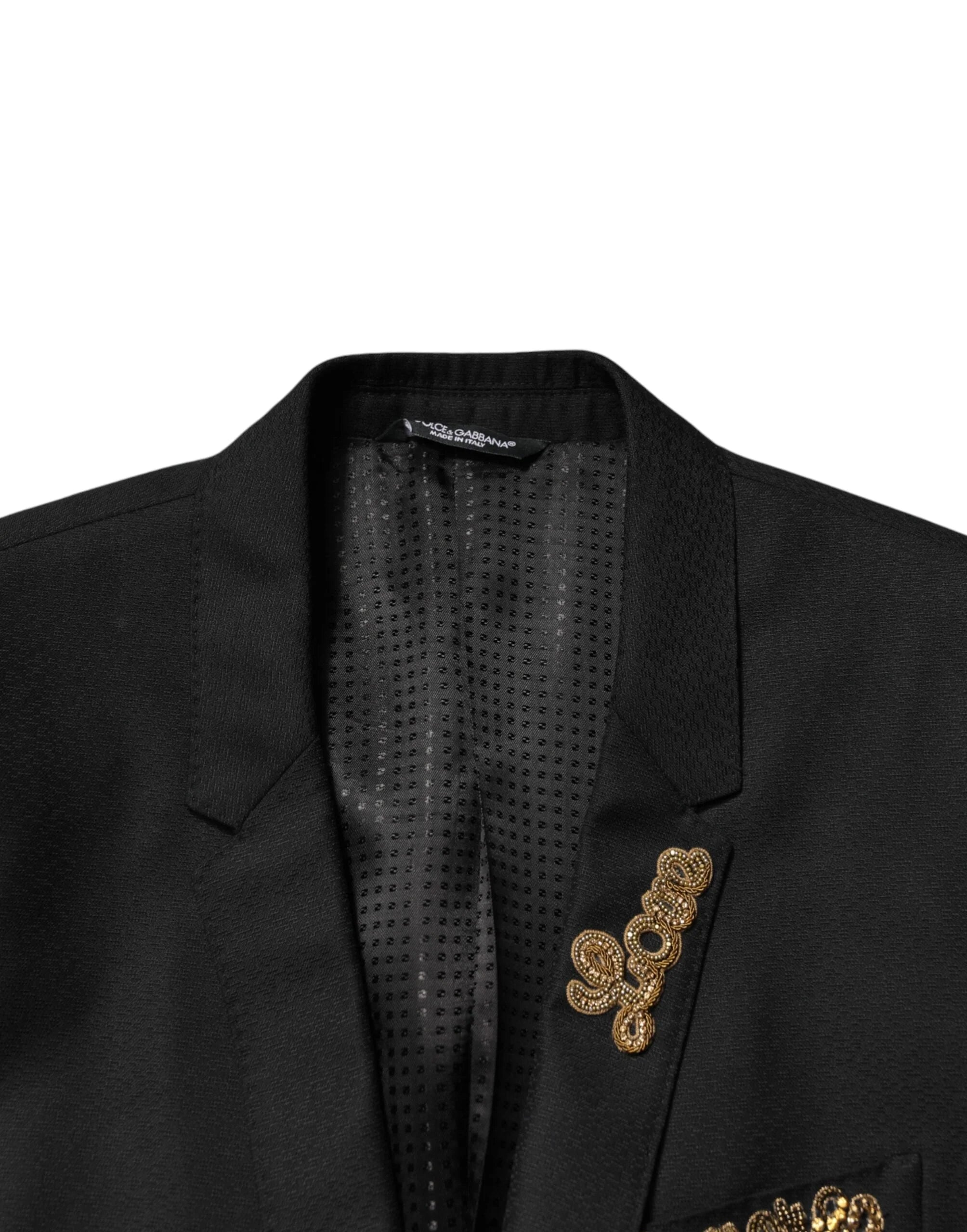 Dolce & Gabbana Black Embellished Single Breasted 2 Pc Suit - IT44 | XS