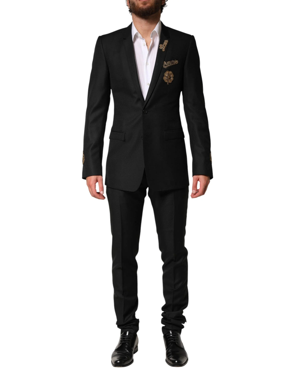 Dolce & Gabbana Black Embellished Single Breasted 2 Pc Suit - IT44 | XS