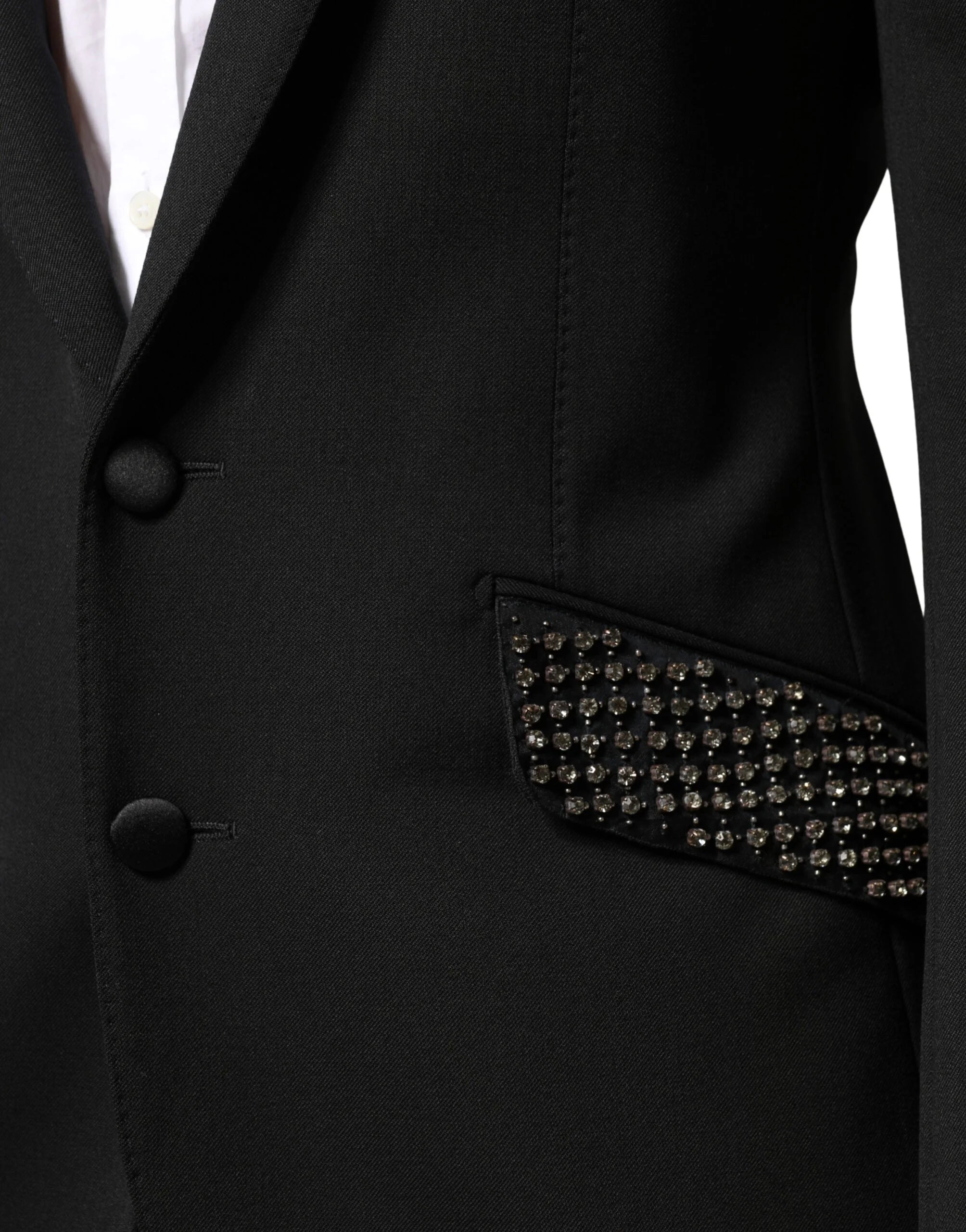 Dolce & Gabbana Black Embellished Single Breasted Blazer - IT48 | M
