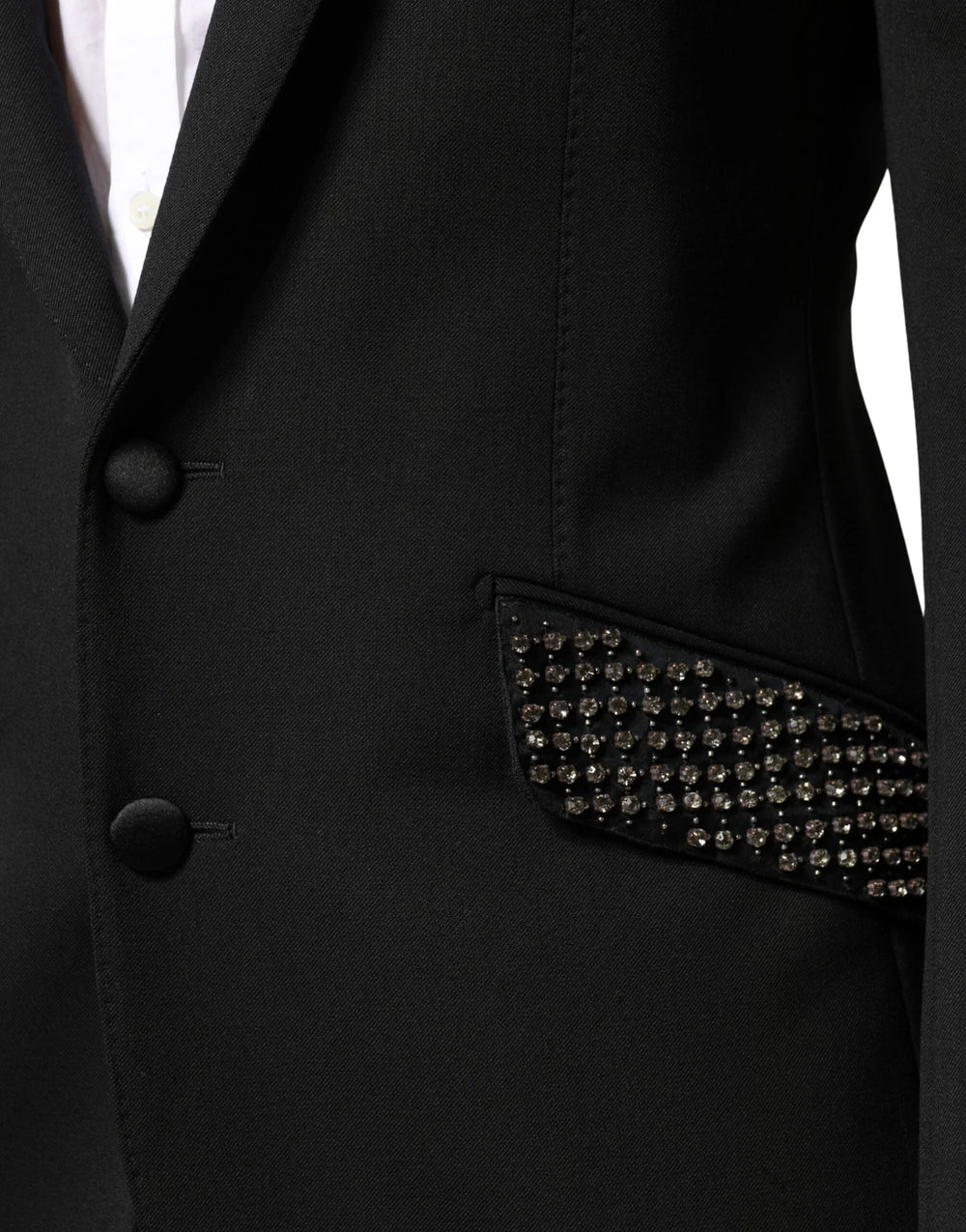 Dolce & Gabbana Black Embellished Single Breasted Blazer - IT48 | M
