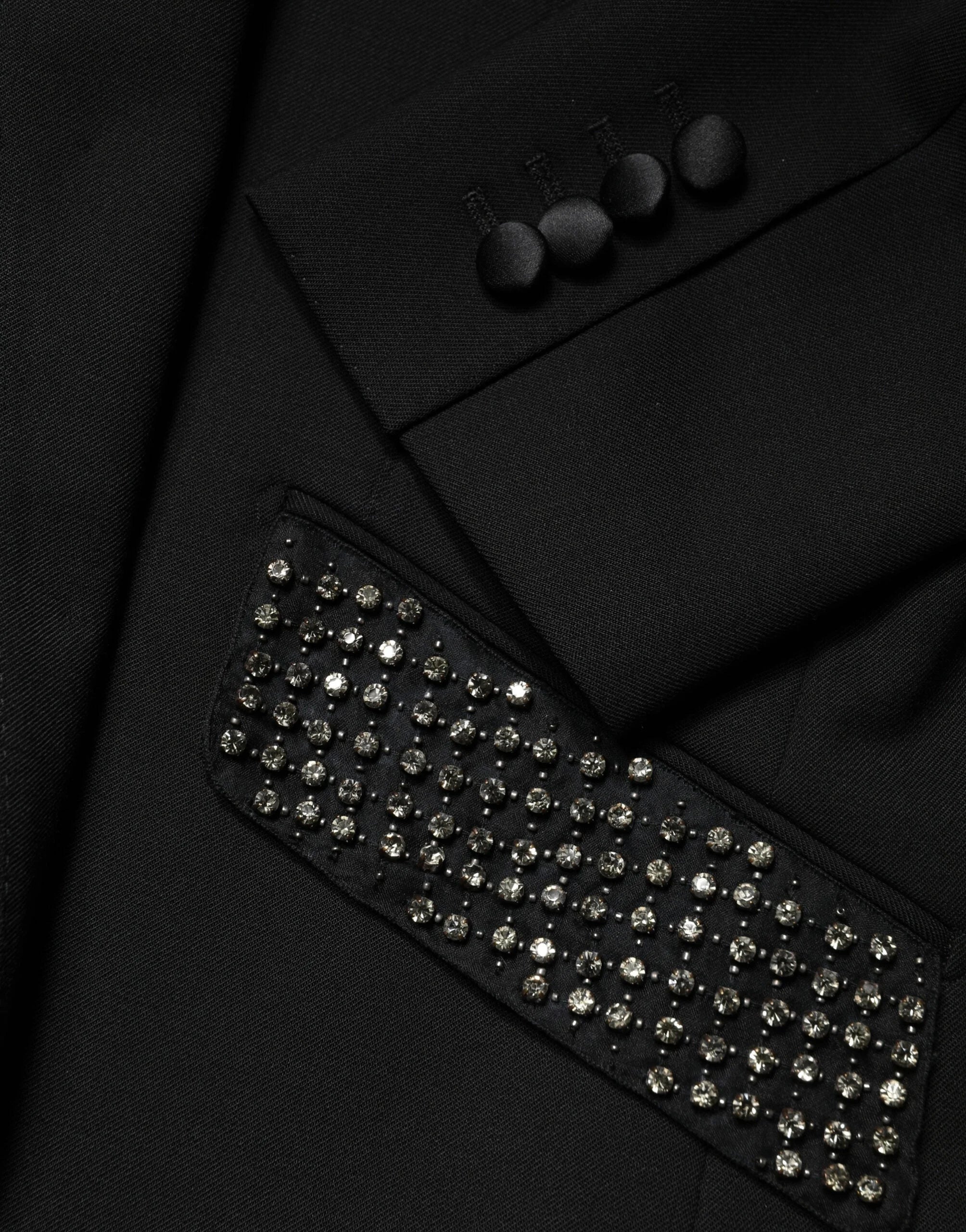 Dolce & Gabbana Black Embellished Single Breasted Blazer - IT48 | M