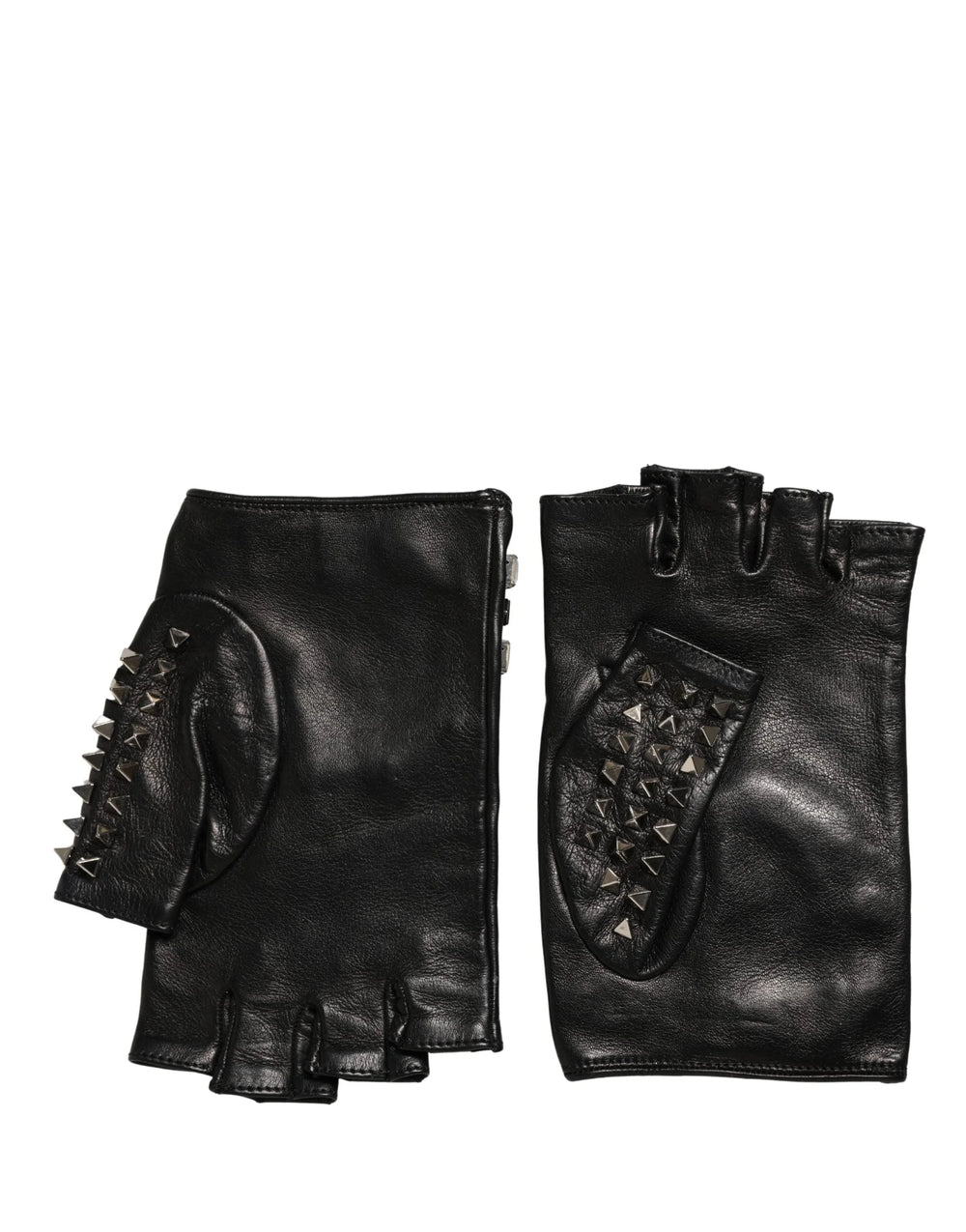 Dolce & Gabbana Black Embellished Wrist Length Mitten Women Gloves - 9 | M