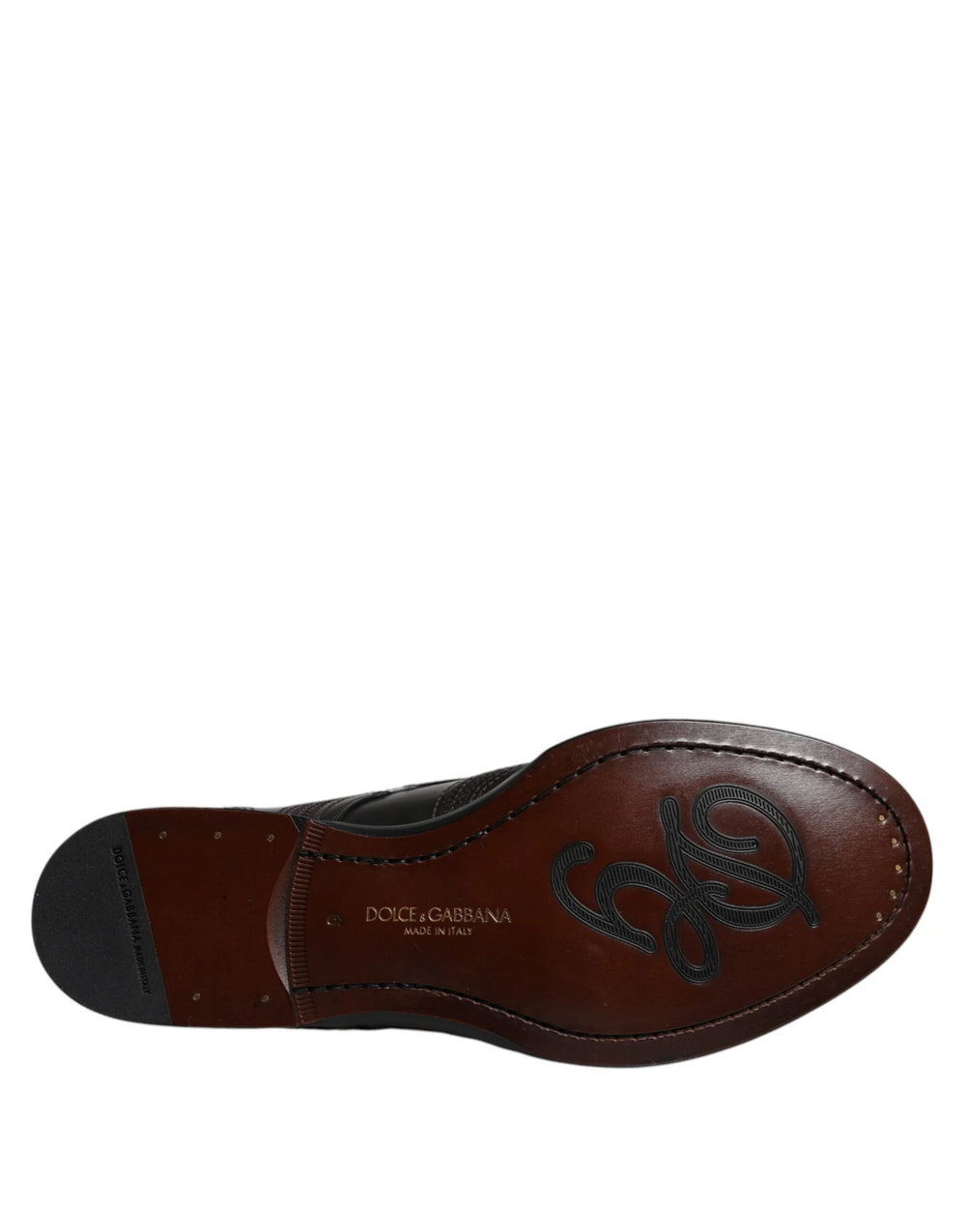 Dolce & Gabbana Black Embroidered Classic Leather Derby Dress Shoes - EU41/US8
