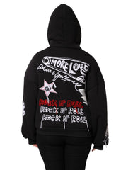 Dolce & Gabbana Black Embroidered Full Zip Hooded Jacket - IT40|S - Track Jackets