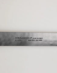 Dolce & Gabbana Black Exotic Leather DG Logo Buckle Belt - Belts