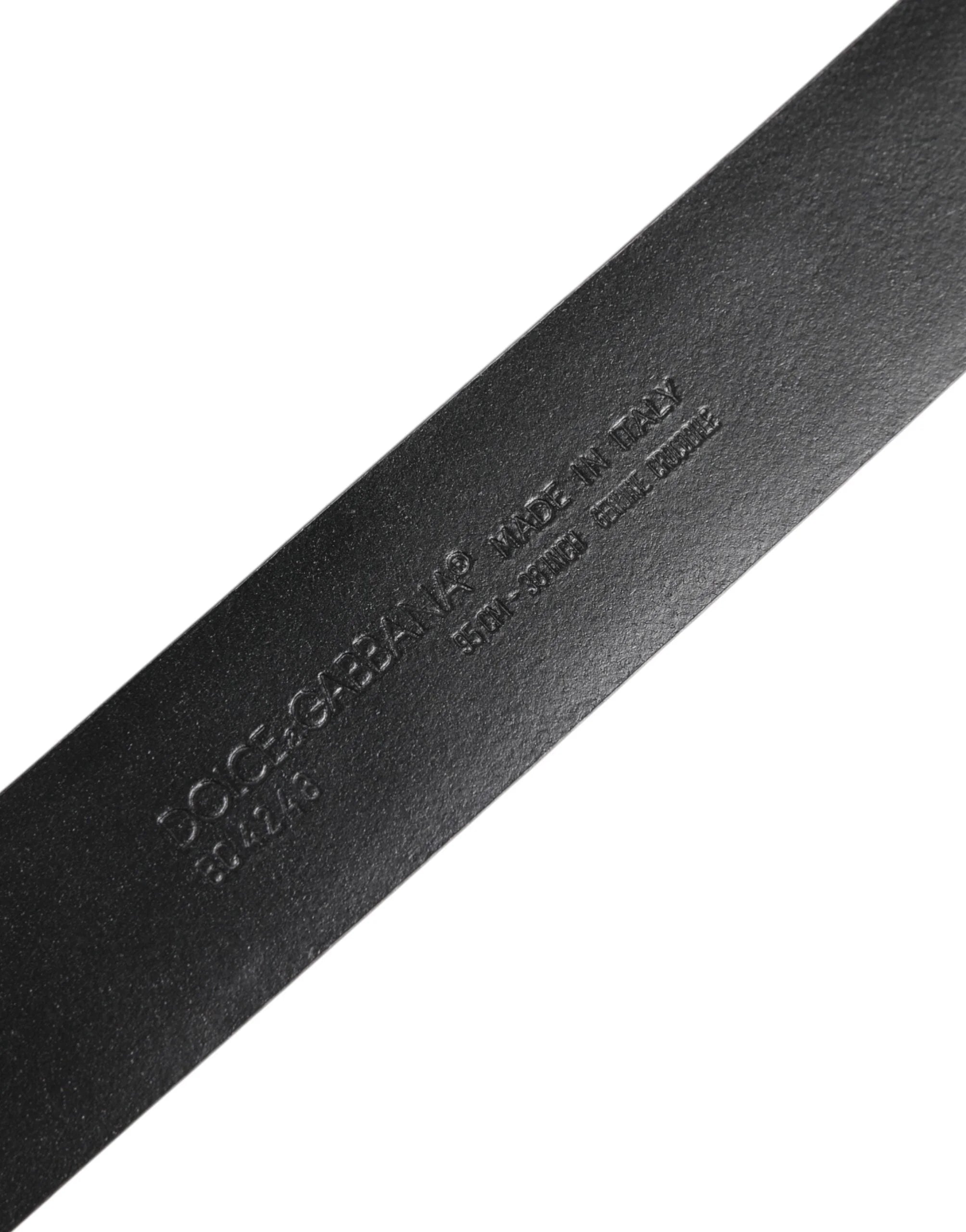 Dolce & Gabbana Black Exotic Leather DG Logo Buckle Belt - Belts