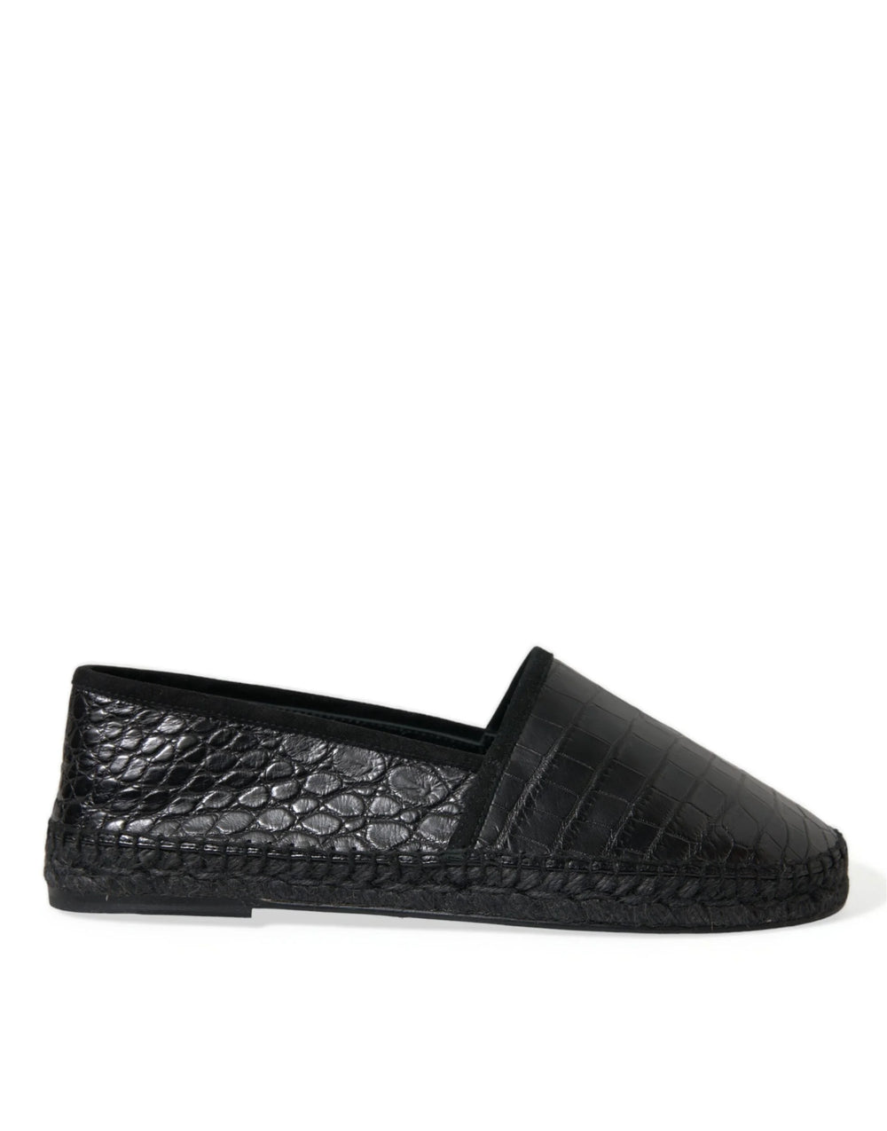 Dolce & Gabbana Black Exotic Leather Espadrilles Slip On Shoes - EU43/US10