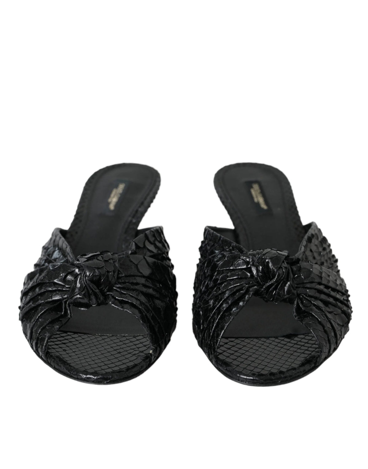 Dolce & Gabbana Černé sandály s vysokými podpatky z exotické kůže