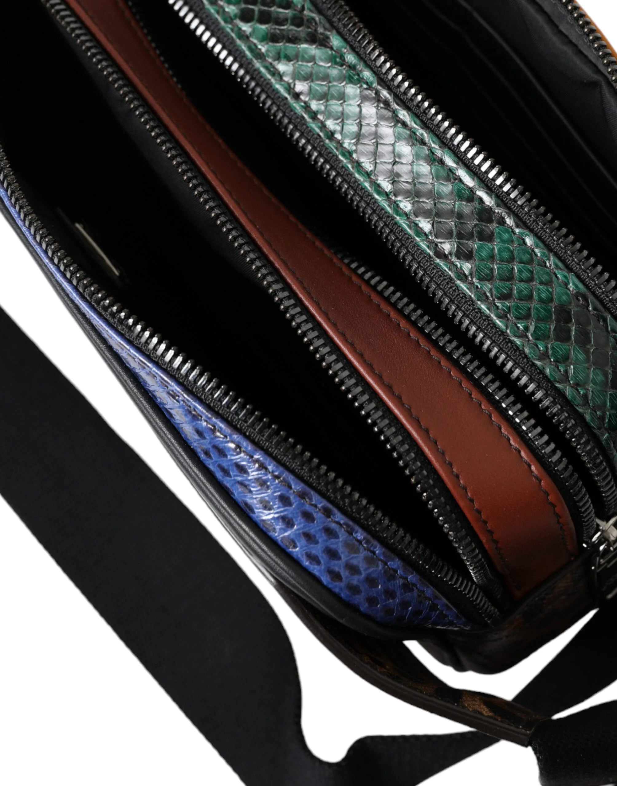 Dolce & Gabbana Black Exotic Leather Logo Belt Waist Fanny Pack Bag - Fanny Packs