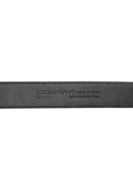 Dolce & Gabbana Black Exotic Leather Metal Logo Buckle Belt - 85 cm / 34 Inches - Belts