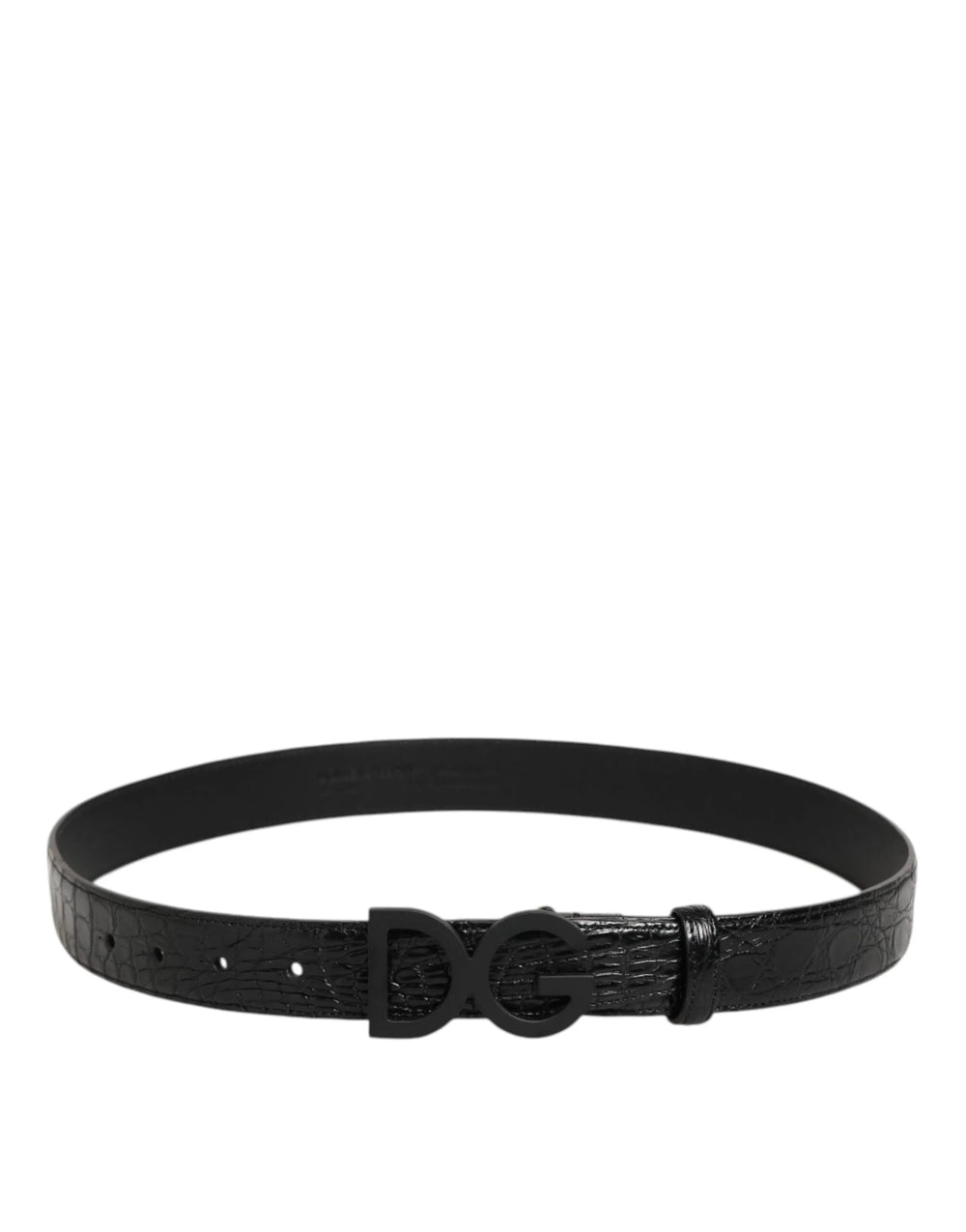 Dolce & Gabbana Black Exotic Leather Metal Logo Buckle Belt - 85 cm / 34 Inches - Belts