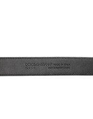 Dolce & Gabbana Black Exotic Leather Metal Logo Buckle Belt - 85 cm / 34 Inches - Belts
