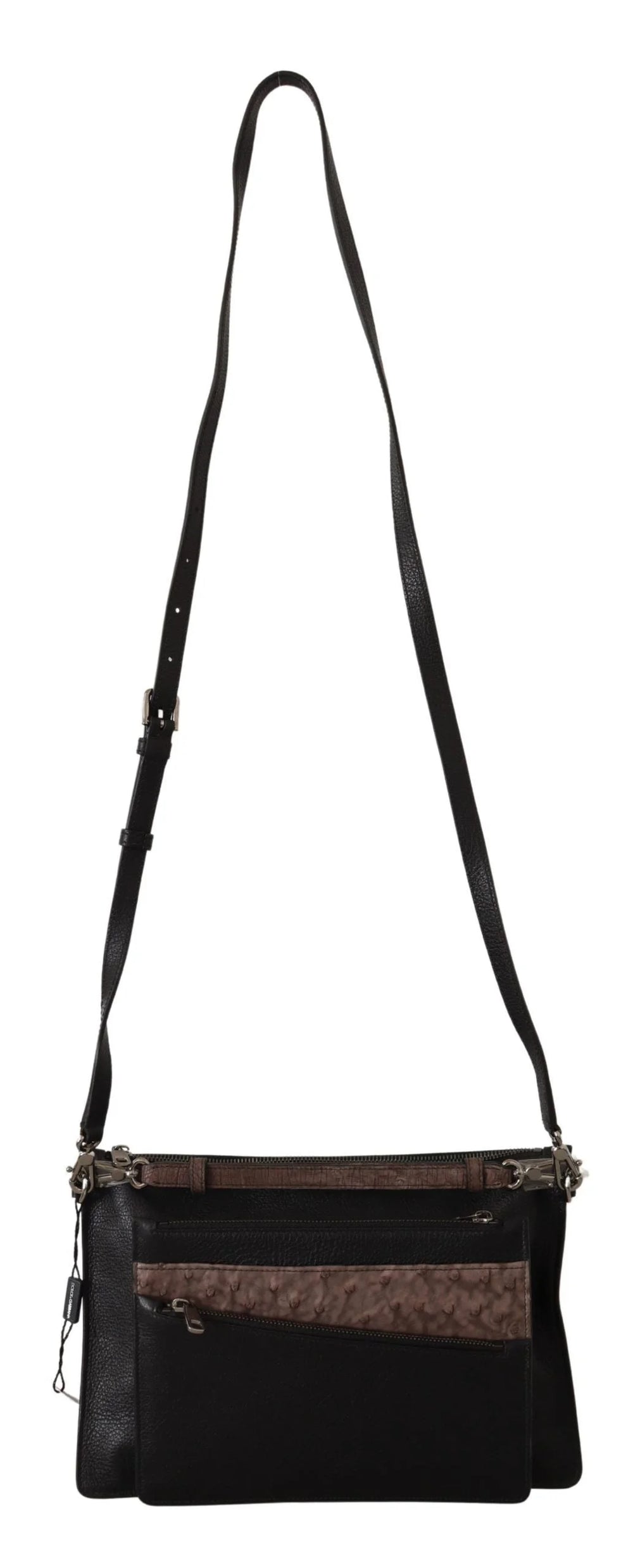 Dolce & Gabbana Black Exotic Leather Shoulder Sling Alta Sartoria Bag - Cross Body Bags