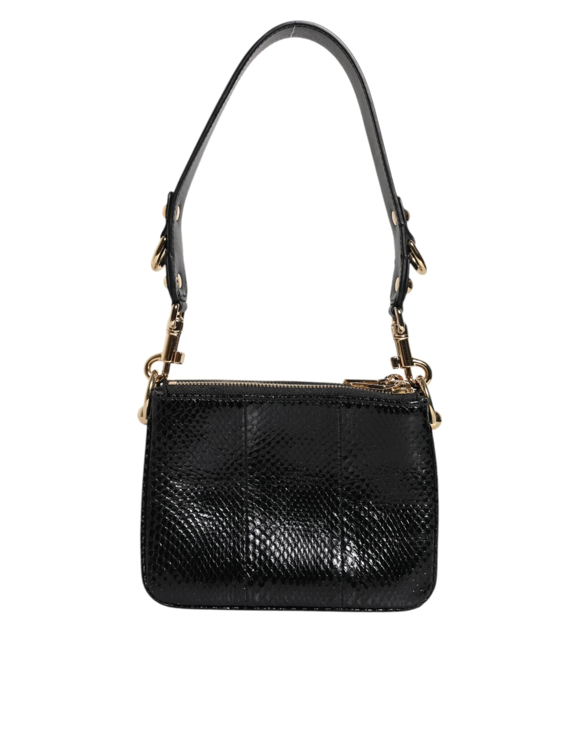 Dolce & Gabbana Black Exotic Leather Shoulder Sling Clutch Bag - Shoulder Bags