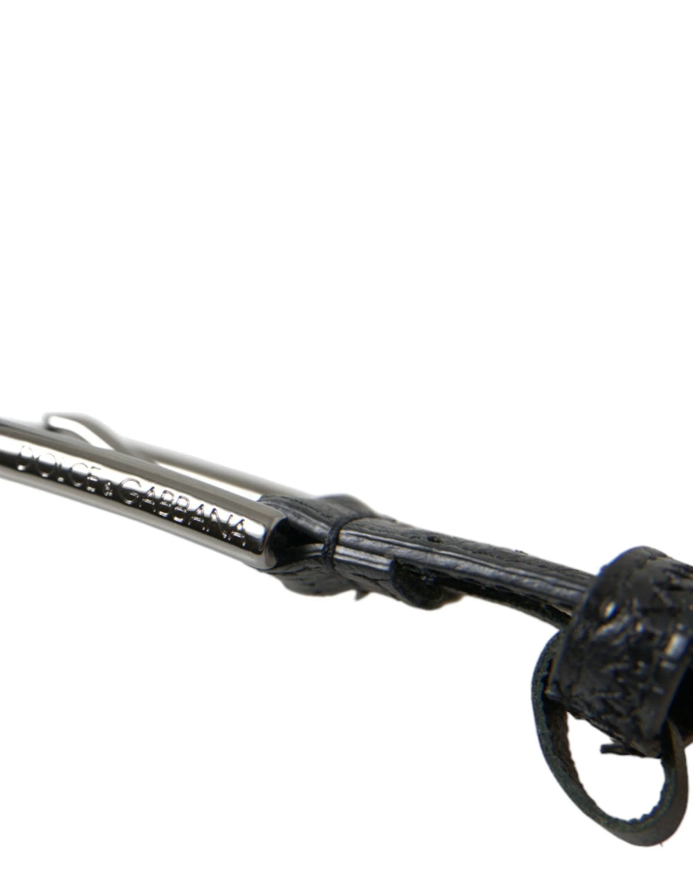 Dolce & Gabbana Black Exotic Leather Silver Metal Buckle Belt - 80 cm / 32 Inches - Belts