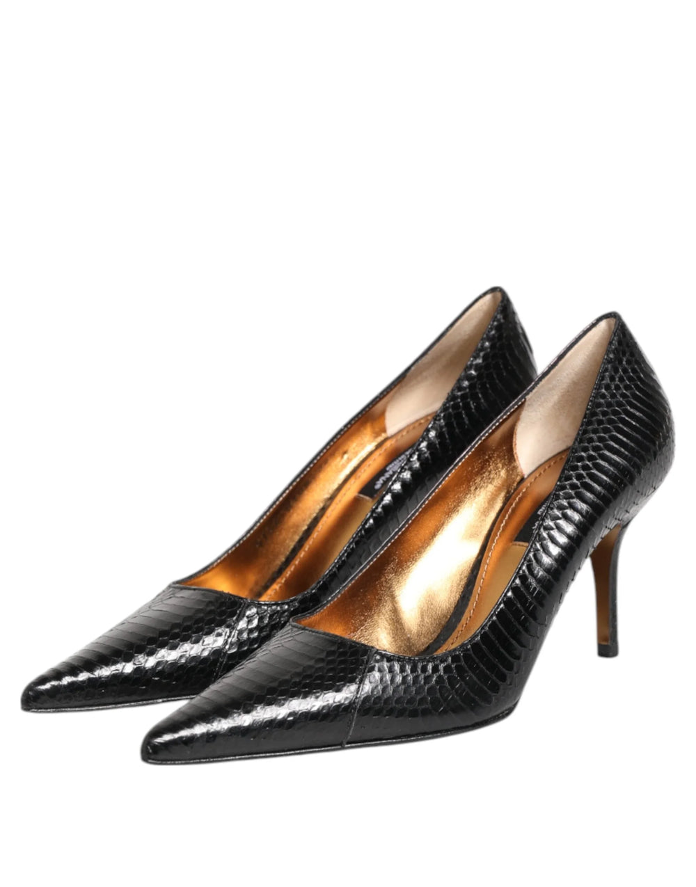 Dolce & Gabbana Black Exotic Leather Stiletto Pumps Shoes - EU36.5/US6 - Heels