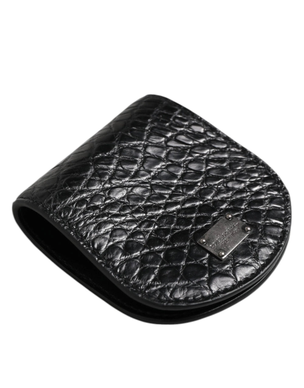 Dolce & Gabbana Black Exotic Skin Coin Condom Case Holder Pocket Wallet - Sex Toys & Erotic Games