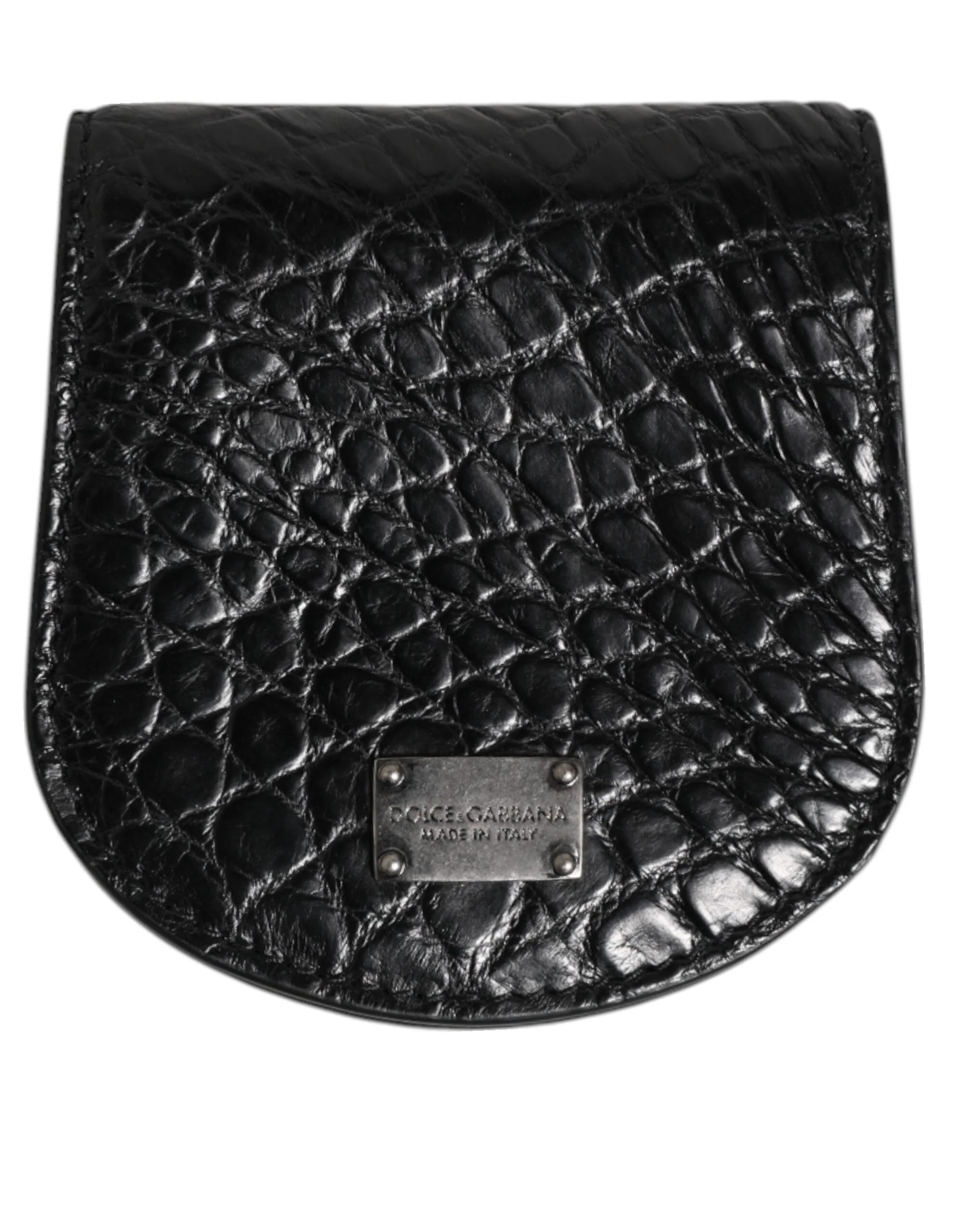 Dolce & Gabbana Black Exotic Skin Coin Condom Case Holder Pocket Wallet - Sex Toys & Erotic Games