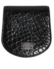 Dolce & Gabbana Black Exotic Skin Coin Condom Case Holder Pocket Wallet - Sex Toys & Erotic Games