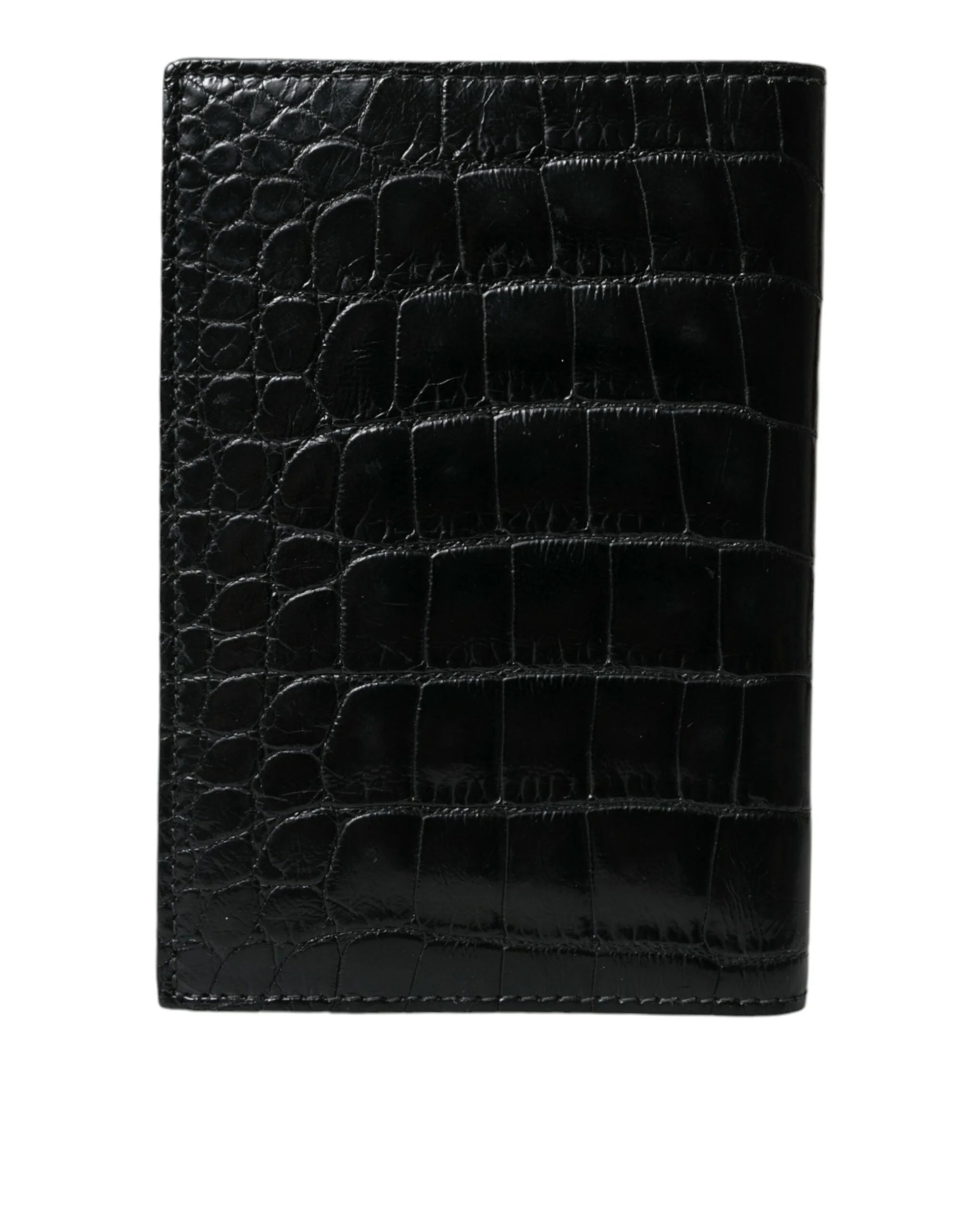 Dolce & Gabbana Black Exotic Skin Leather Long Bifold Passport Holder - Travel Wallets