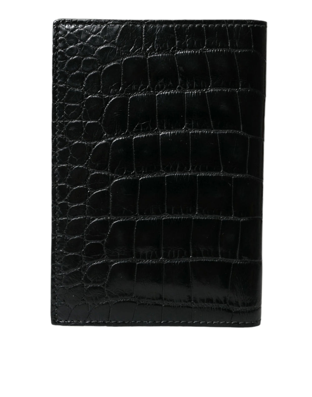 Dolce & Gabbana Black Exotic Skin Leather Long Bifold Passport Holder - Travel Wallets
