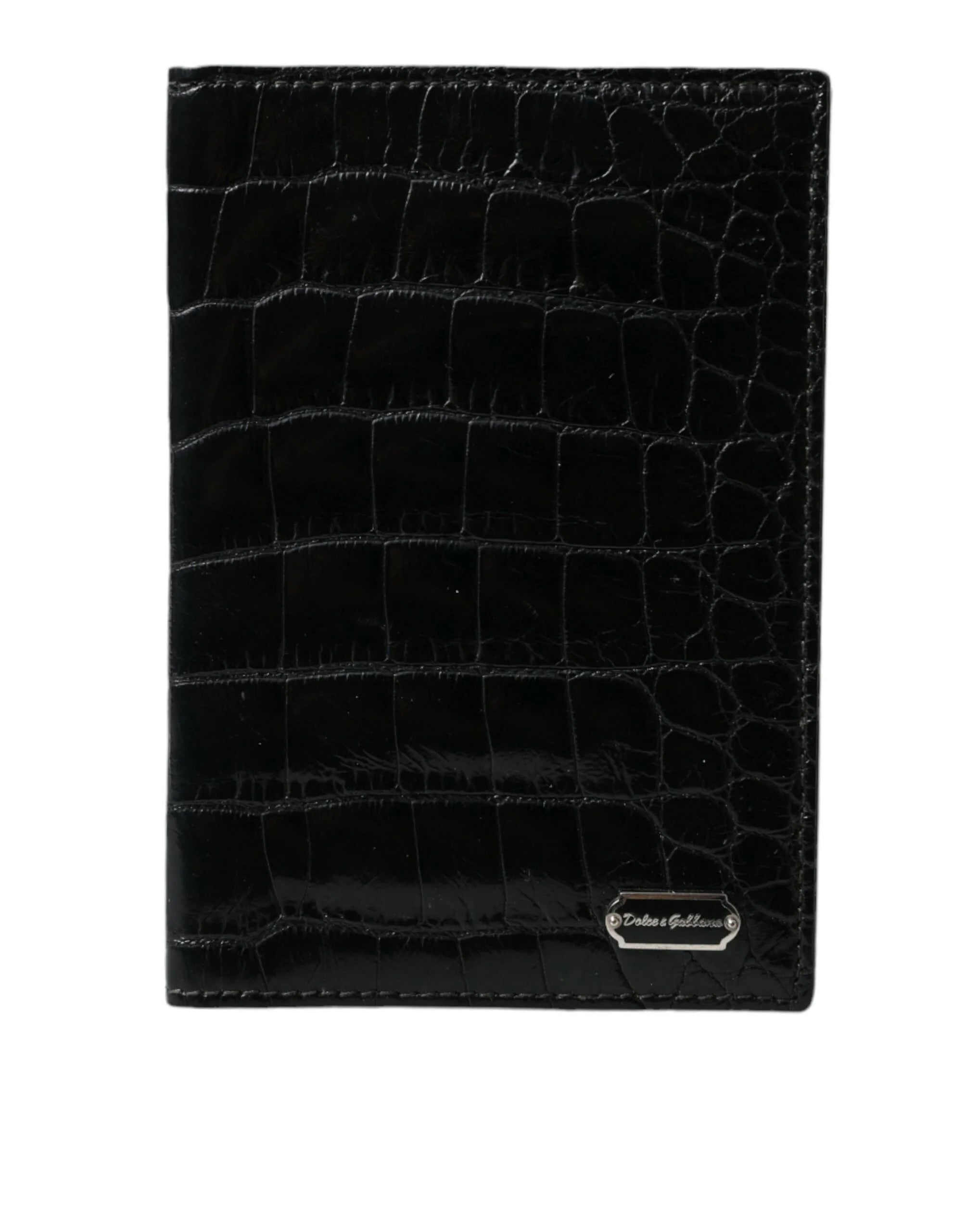 Dolce & Gabbana Black Exotic Skin Leather Long Bifold Passport Holder - Travel Wallets