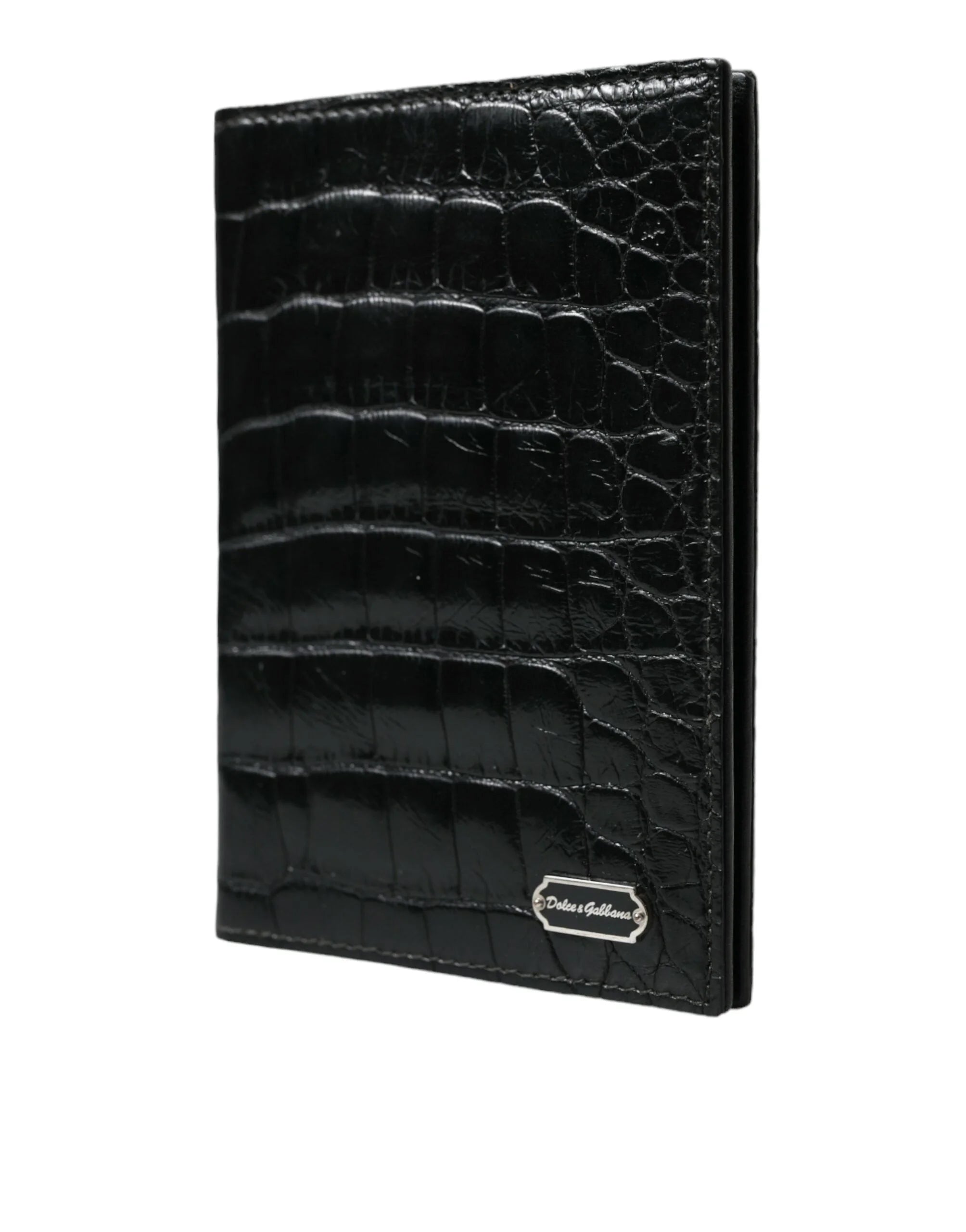 Dolce & Gabbana Black Exotic Skin Leather Long Bifold Passport Holder - Travel Wallets
