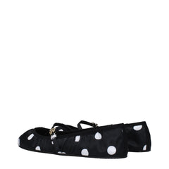 Dolce & Gabbana Black Fabric Ballet Flats