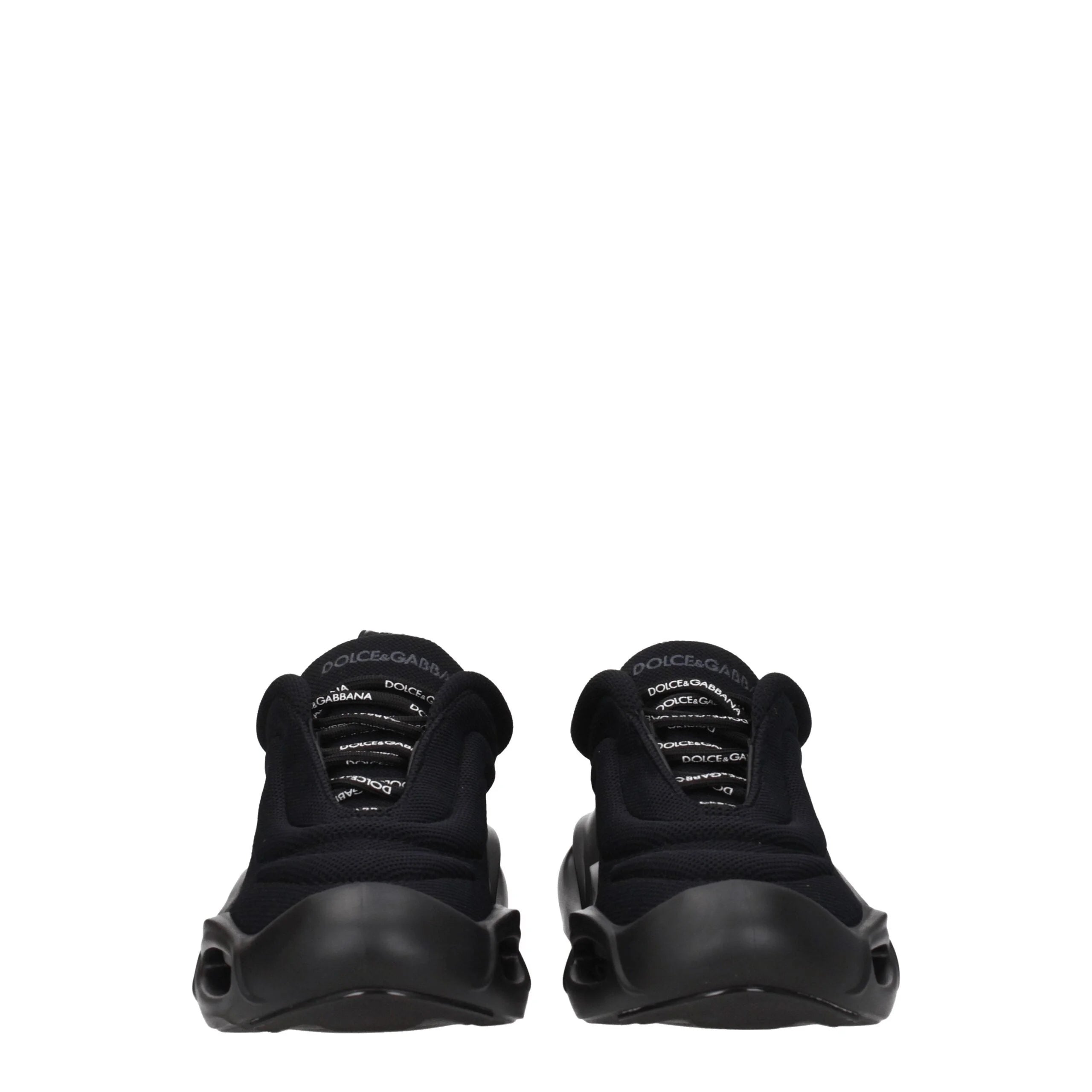Dolce & Gabbana Black Fabric Chunky Sneakers