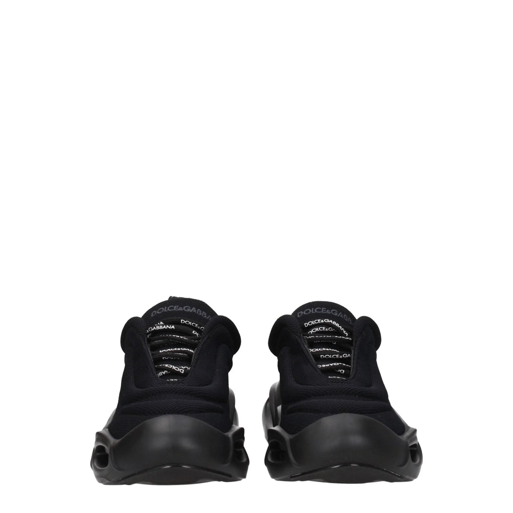 Dolce & Gabbana Black Fabric Chunky Sneakers